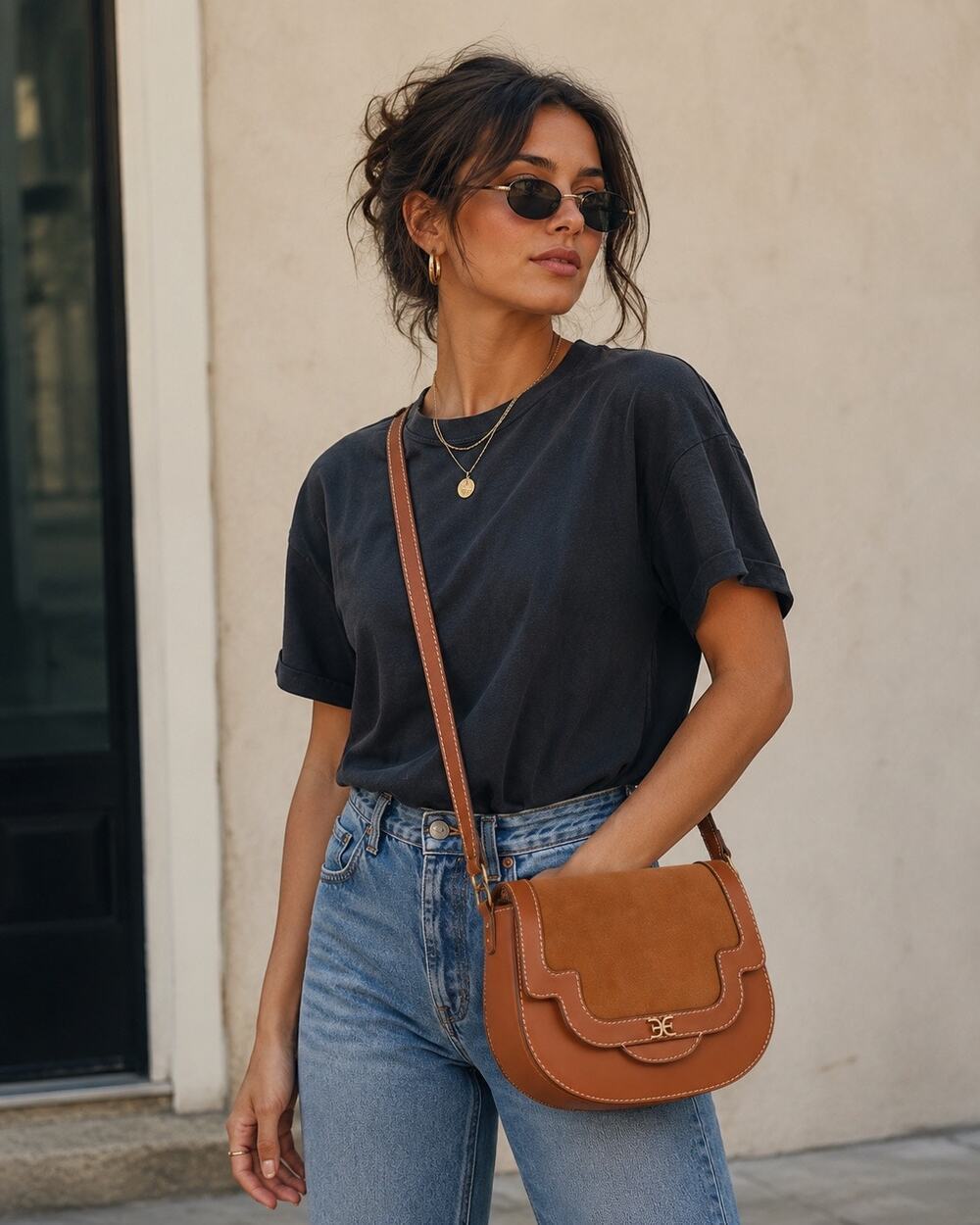 New with tags Sam Edelman Marsella Large Saddle Crossbody Bag in Cognac.